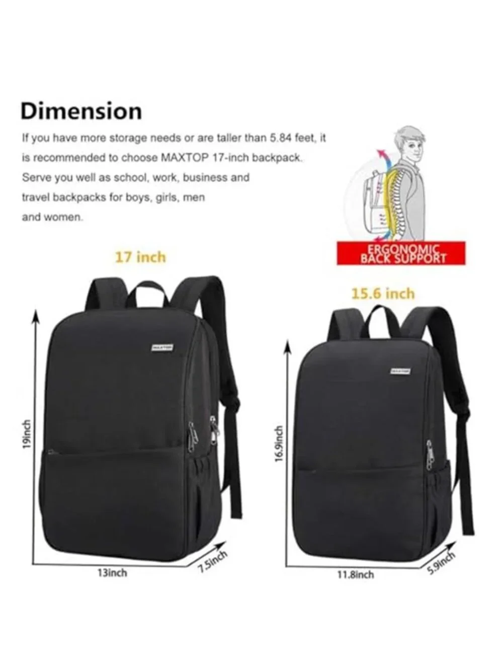 Laptop Backpack 15.6 Inch Travel School Work Bag Anti Theft Water Resistant USB